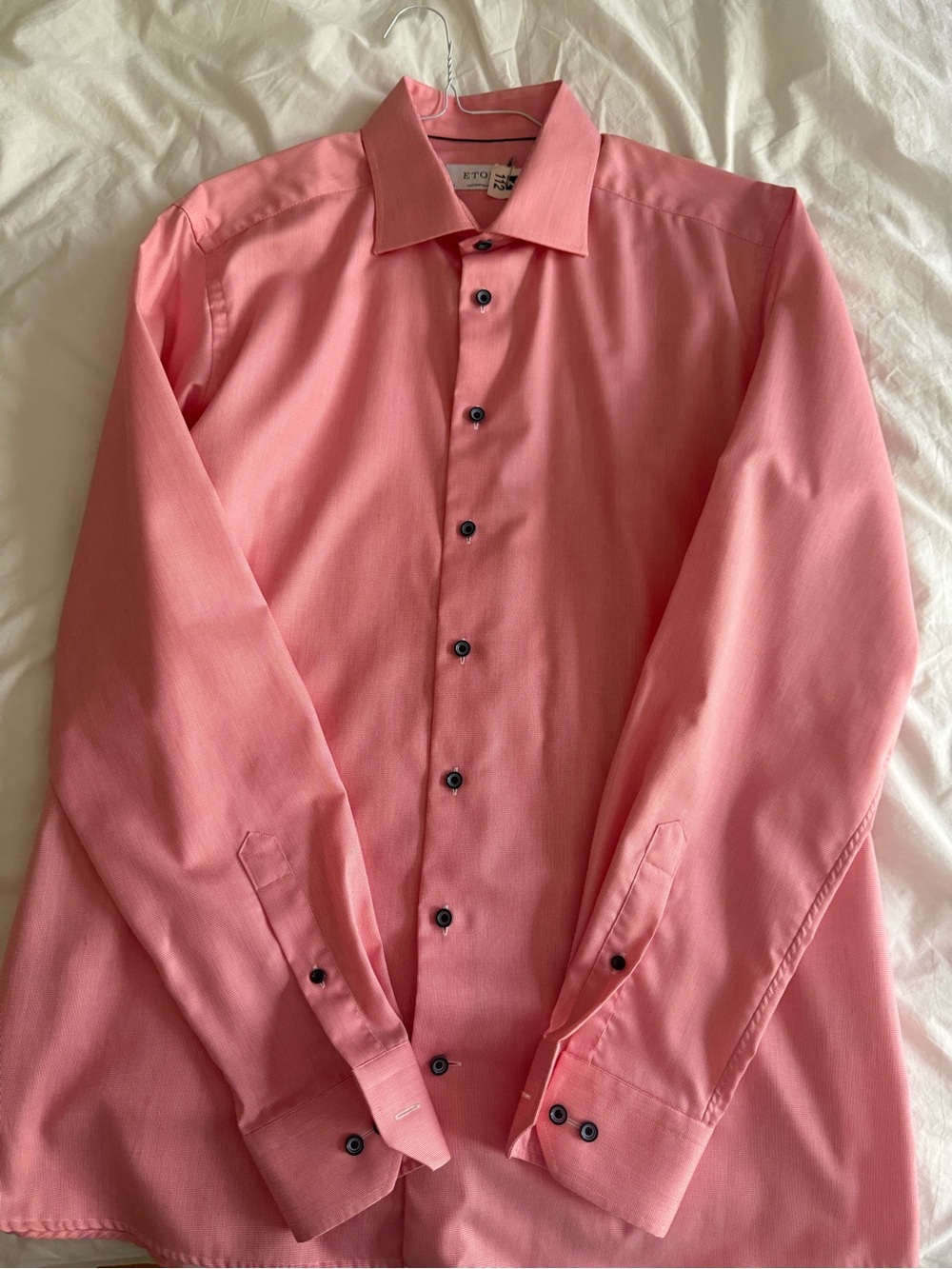 Eton Men's Coral Pink Dress Shirt - Spread Collar
